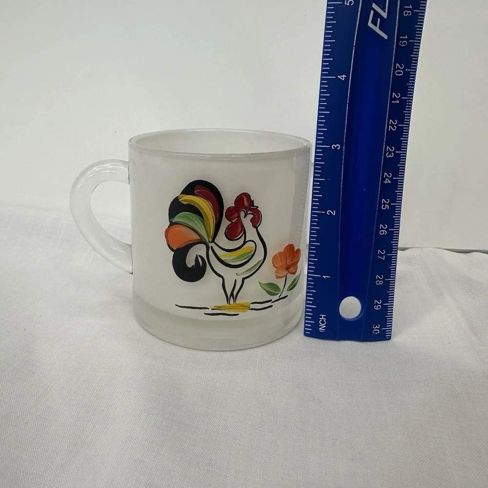 Vintage Bartlett Collins Rooster Handpainted Glass Sugar‎ Bowl Only 1950's